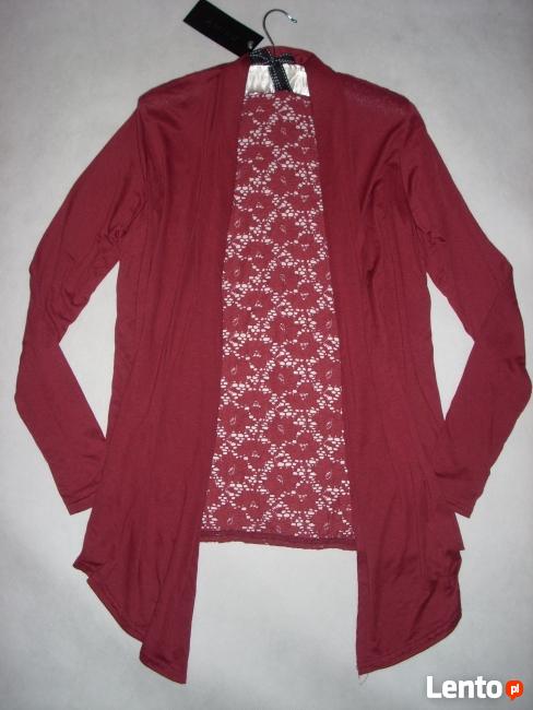 AMISU burgundowa NOWA narzutka Z KORONKĄ 40 L 38 M