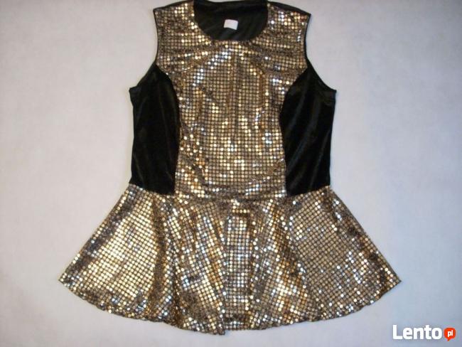 CZARNO ZŁOTA TUNIKA impreza wesele Aksamit NOWA 42 XL