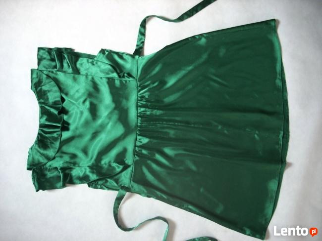 DOROTHY PERKINS zielona tunika Falbanki Satyna 40 L