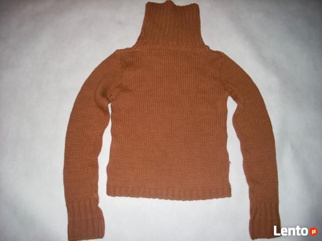 Ciepły Sweter Golf Warkocze j Nowy S M vintage