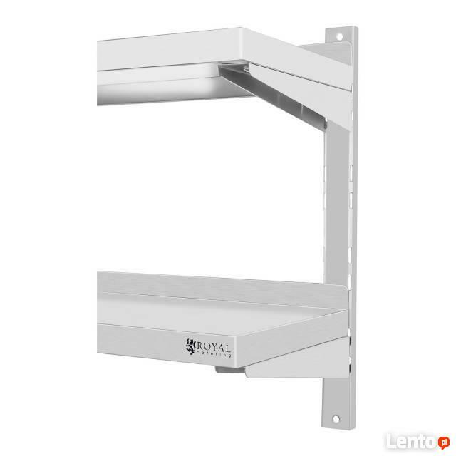 Podwójna półka 2x120cm ze stali nierdzewnej regulowana