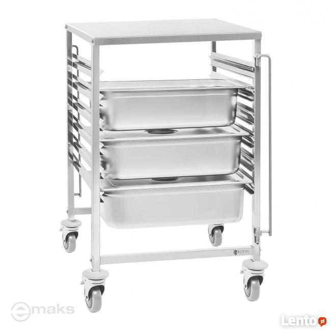 Wózek transportowy z półką na pojemniki 6xGN 2/1