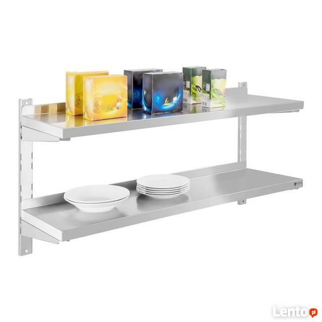 Podwójna półka 2x120cm ze stali nierdzewnej regulowana