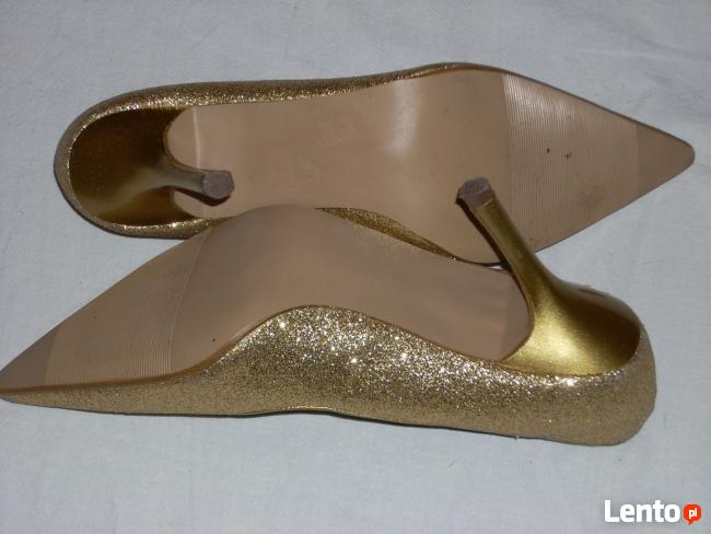 Złote Buty Szpilki Wizytowe j nowe 36 36,5