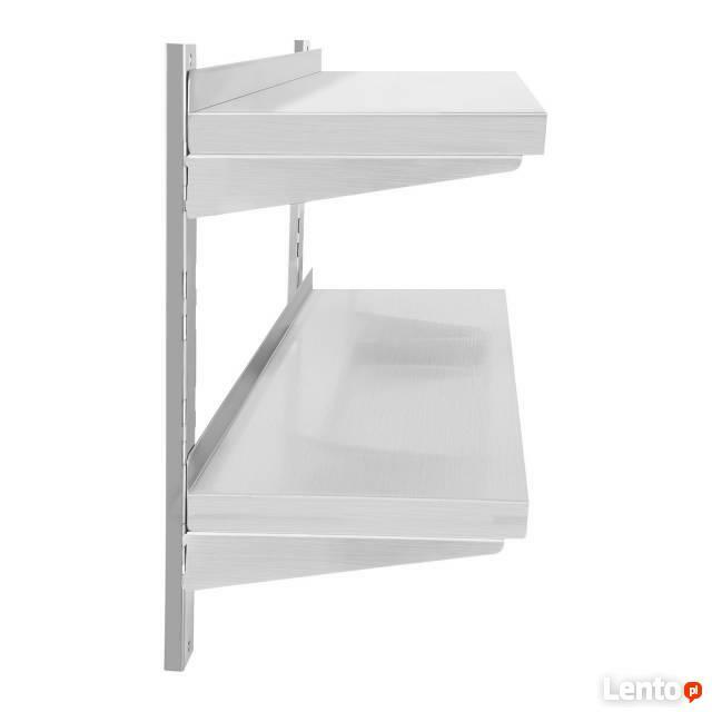 Podwójna półka 2x120cm ze stali nierdzewnej regulowana
