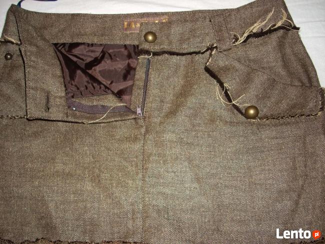 Spódnica Guziki Kieszenie j Nowa 34 XS 36 S