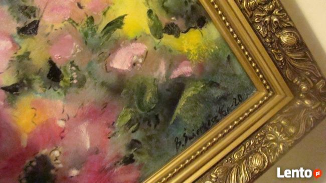 Obraz olejny DUŻE CZERWONE KWIATY