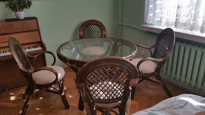 Komplet rattanowy STÓŁ + 4 KRZESŁA - oliwkowy - OLIMAR