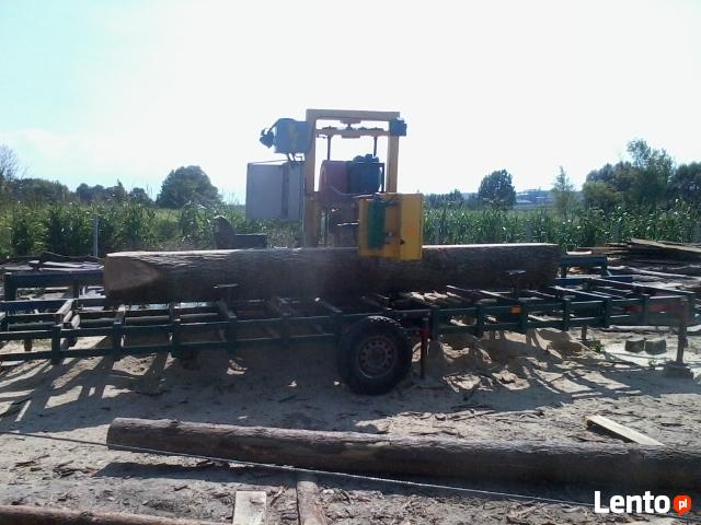 Tartak mobilny, objazdowy, przecieranie drewna na miejscu