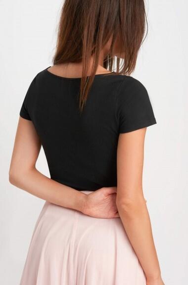 czarny t-shirt z nadrukiem Orsay