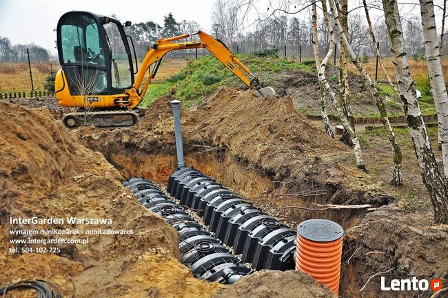 Wynajem - Usługi minikoparka z młotem wyburzeniowym wykopy