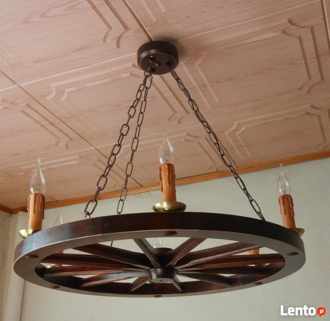 Lampa sufitowa, zyrandol, koło wozu