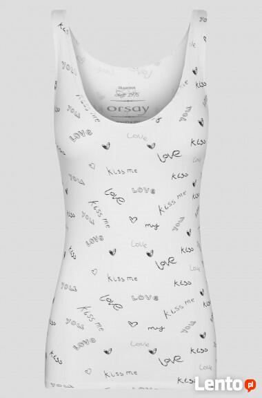 Biały top z nadrukiem Orsay