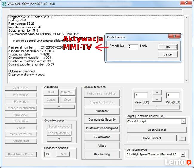 INTERFEJS VAG Super Commander K+CAN+TP Vw,Seat,Skoda,Audi