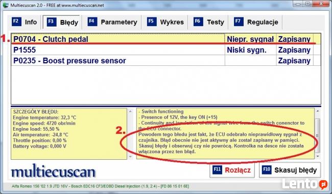 Interfejs MultiECUScan Fiat,Alfa-Romeo,Lancia | 1996->2007