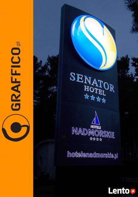 Pylony reklamowe, reklamy świetlne_Graffico Producent Reklam