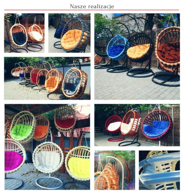 Fotel bujany wiklinowy wiszący PRODUCENT