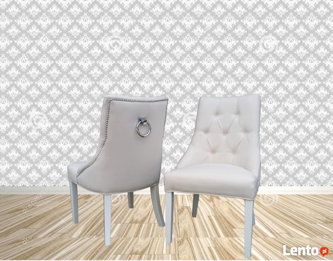 Krzesło z kołatką pinezkami pikowane tapicerowane nowe