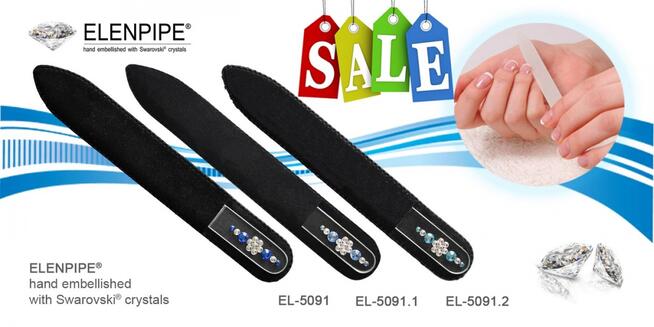 Pilniki szklane Promocja! Piękne ozdobione Swarovski crystal