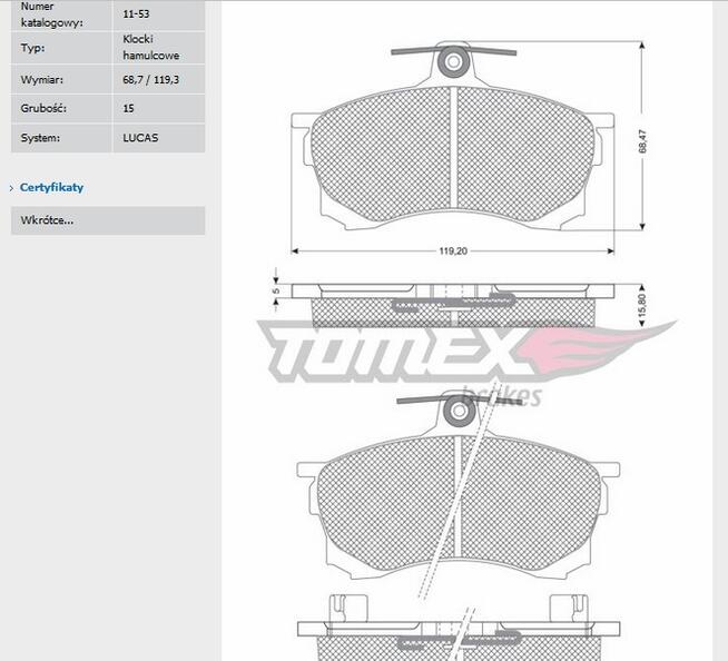 Klocki Hamulcowe MITSUBISHI CARISMA 07.95-06.06 Front