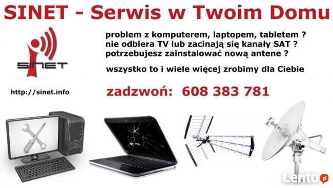 Montaż Anten SAT i TV, Serwis Komputerów - SINET