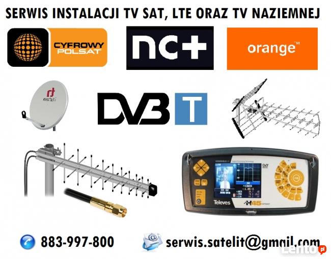 SERWIS, MONTAŻ, STROJENIE ANTEN TV-SAT, DVB-T