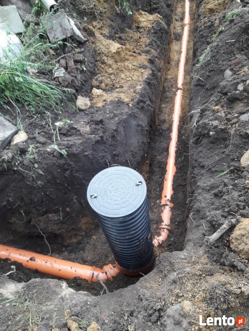 Przyłącza kanaliza, minikoparka, drenaże, wiertnica Krzywiń