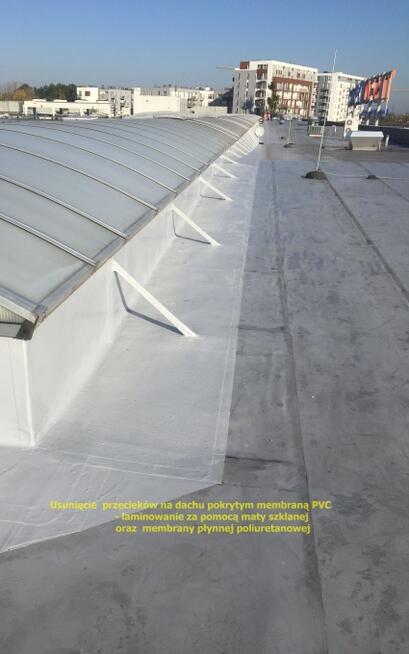 Uszczelnianie dachów z membran PVC, TPO, EPDM polimocznikiem