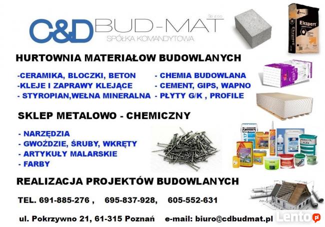 Wełna mineralna/skalna; ROCKWOOL, CLIMWOOL, ISOVER. KNAUF...