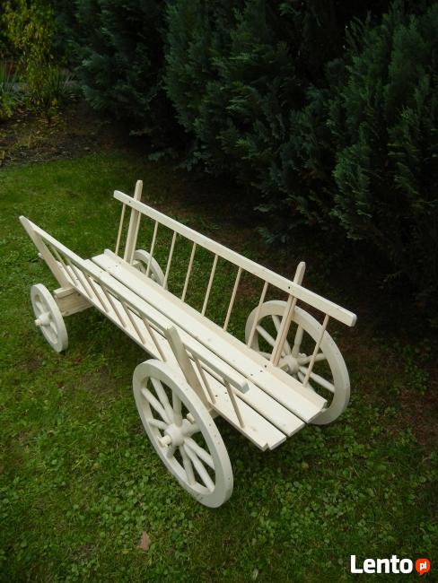 Wóz drewniany na owoce warzywa dynie ekspozytor dekoracja