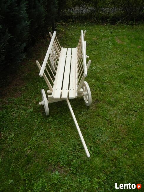 Wóz drewniany na owoce warzywa dynie ekspozytor dekoracja