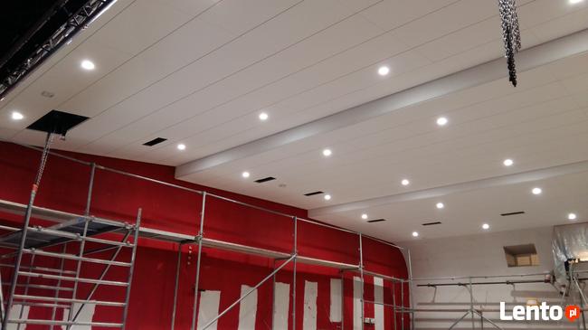 Podwieszane sufity modułowe mineralne. Karton gips