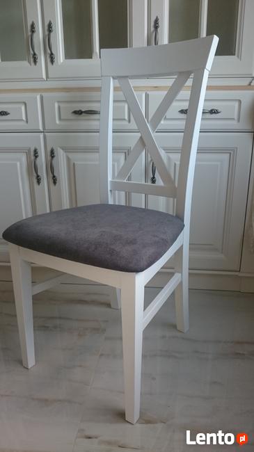 Krzesło krzesła tapicerowane Krzyż prowansalskie białe nowe