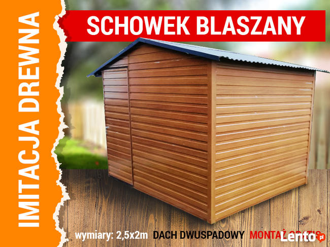 Domek blaszany schowek garaż drewnopodobny 2,5x2