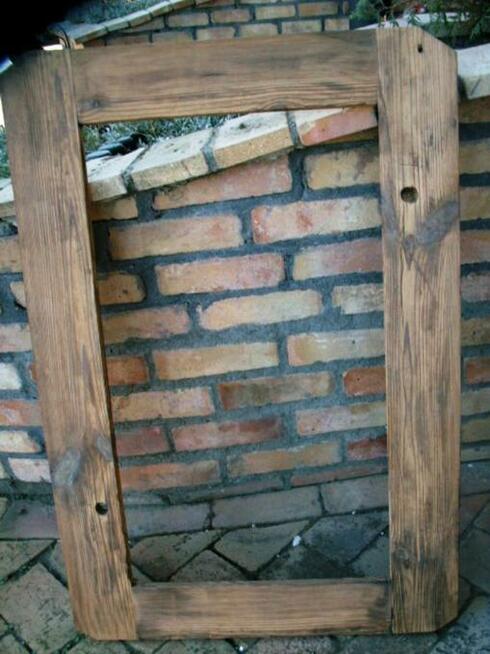 Stare okno retro, loft, ogrodzenie, lustro, altana 99x70