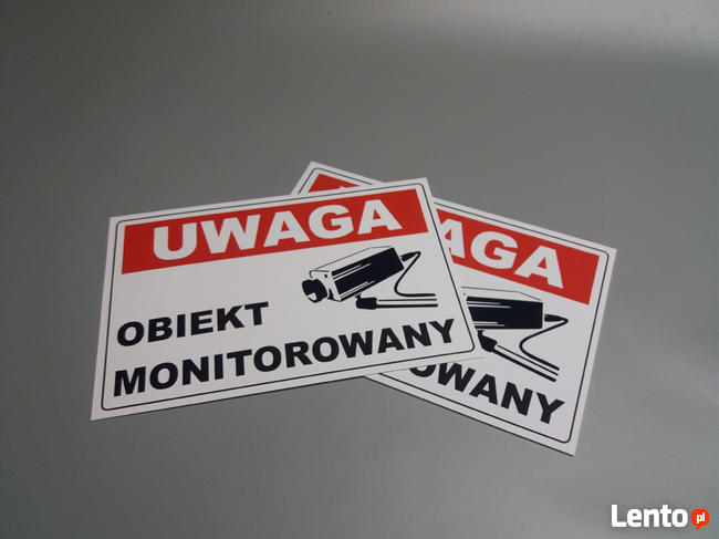 TABLICZKA ZNAK UWAGA - OBIEKT MONITOROWANY