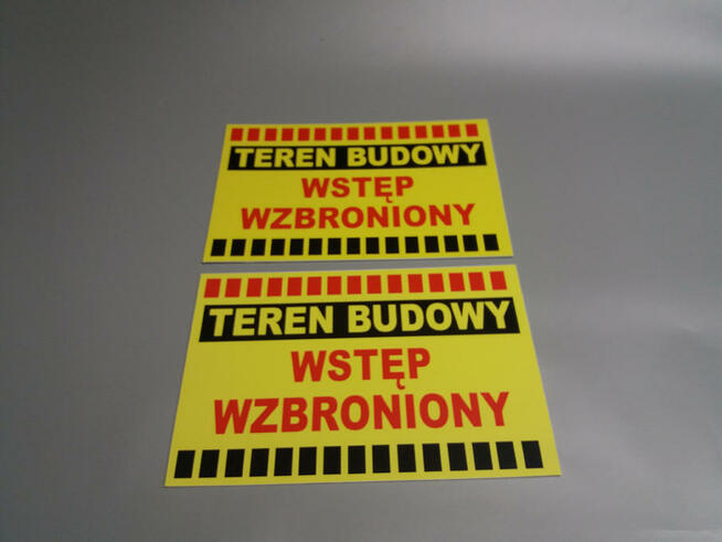 TABLICZKA ZNAK TEREN BUDOWY - WSTĘP WZBRONIONY