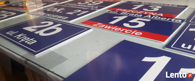 TABLICA tabliczka ADRESOWA Z NUMEREM domu i ulicą 9 wzorów