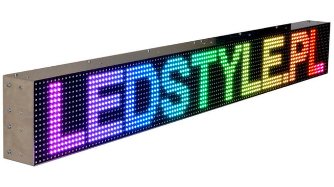 Tablica LED Reklama kolorowa 128x16 cm Wyświetlacz Ekran LED