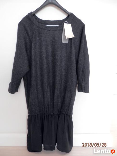 Sukienka Bershka Grafitowa Modne Plecy Nowa S