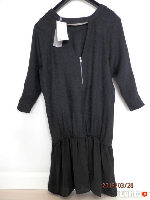 Sukienka Bershka Grafitowa Modne Plecy Nowa S