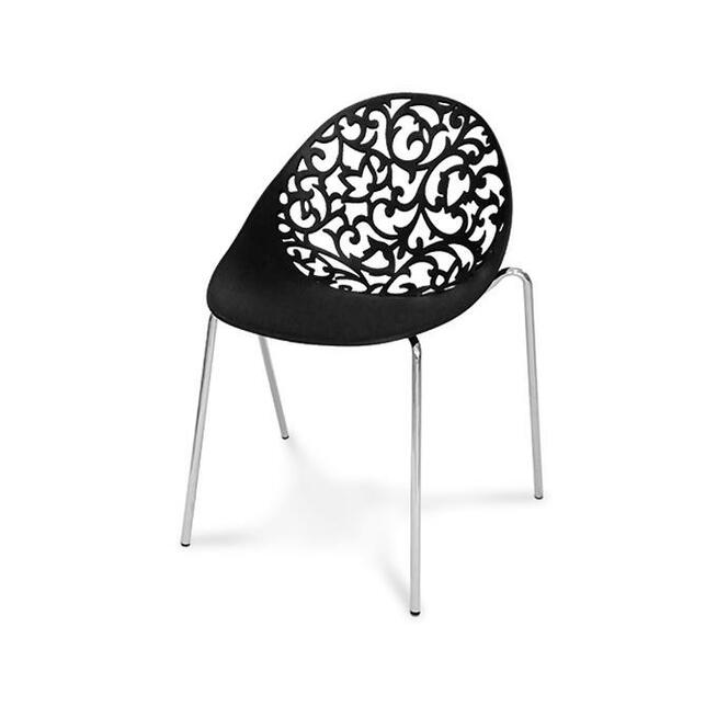 Krzesło ażurowe Flourish Black ( czarne )