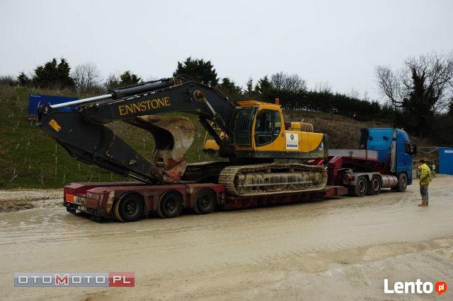 Niskopodwoziowy transport kombajnów koparek pojazdów lawetą