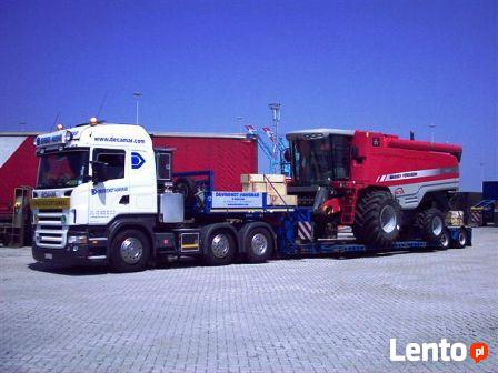 Niskopodwoziowy transport kombajnów koparek pojazdów lawetą