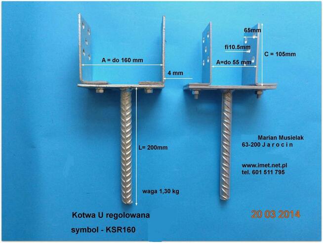 Kotwa do słupka 8x8 cm do wbicia w ziemię