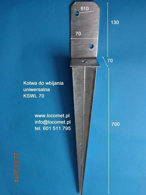 Kotwa do słupka 8x8 cm do wbicia w ziemię