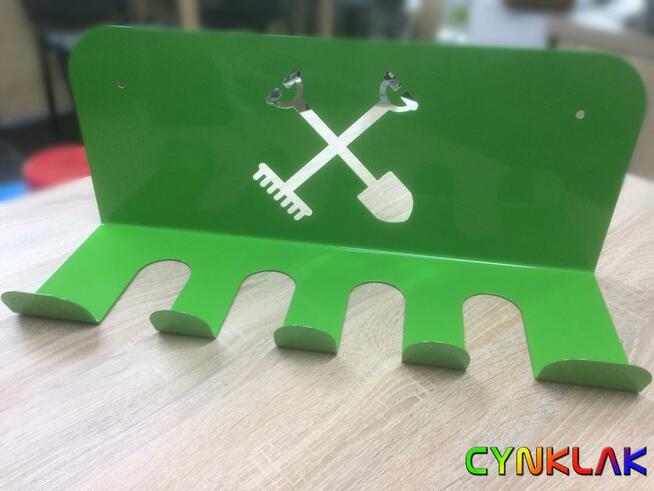 Wieszak stalowy na łopaty, grabie do garażu na działkę.