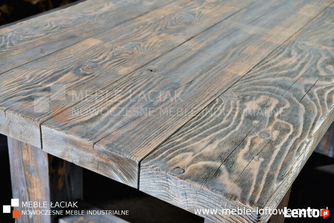 Zestaw meblowy, stół + 2 ławki, świerk olejowany, nr kat.433