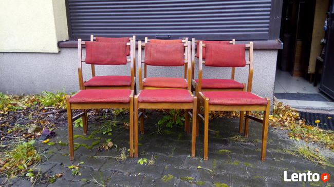 Krzesło PRL, Krzesła 6 szt.Meble PRL, Fotel PRL, Komody, Antyk