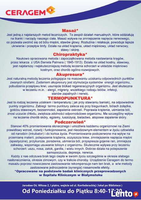 MASAŻ KRĘGOSŁUPA NA URZĄDZENIU CERAGEM